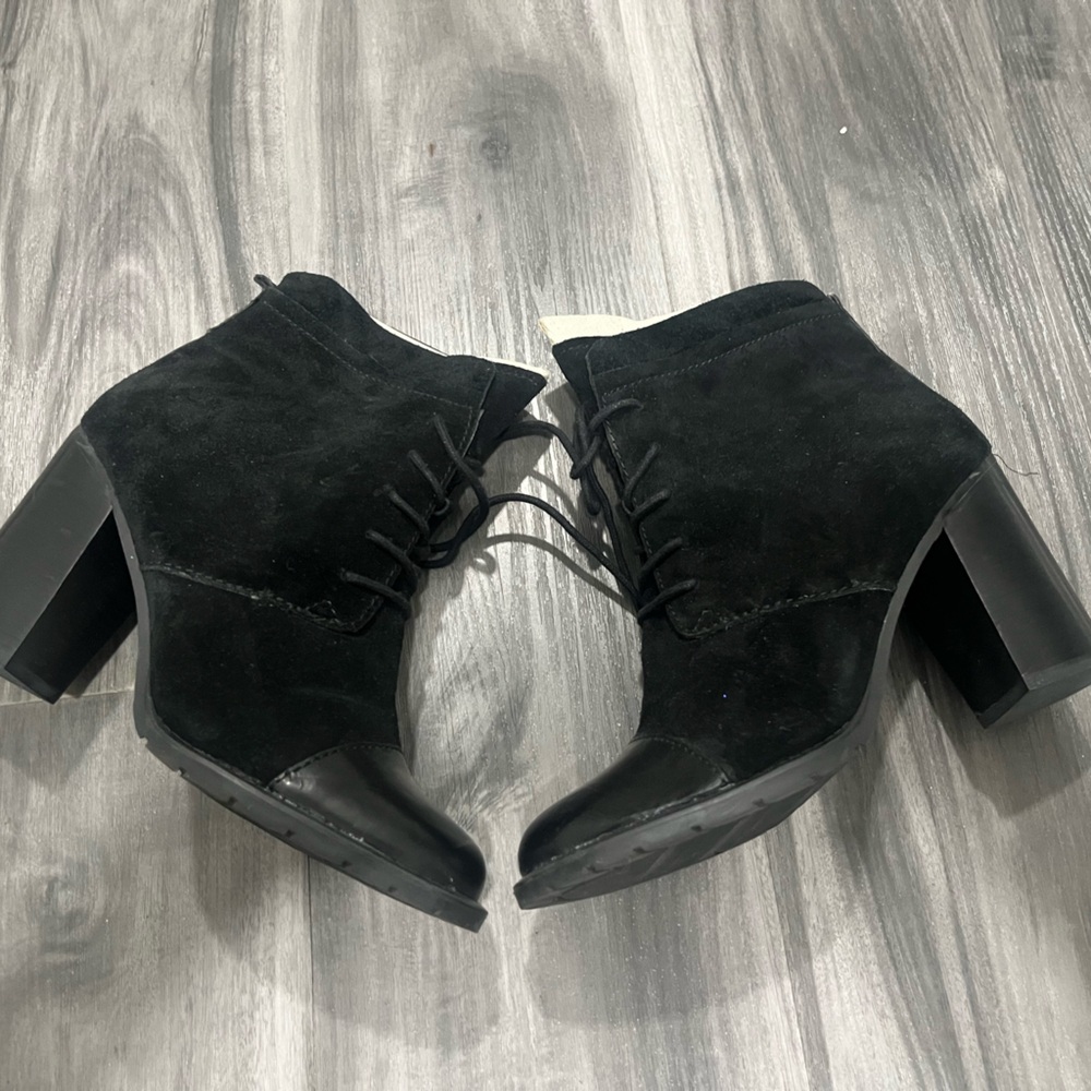Franco Sarto Black Lace-Up Boots